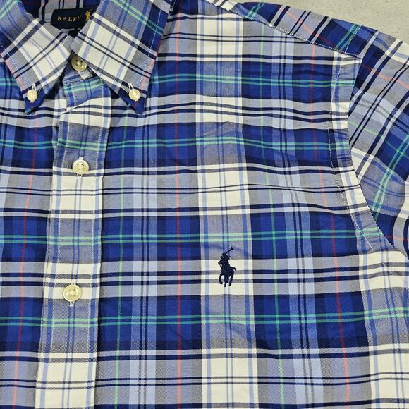 Ralph Lauren Classic Fit Performance Shirt Mens Medium Stretch Button Up Plaid - Picture 3 of 9